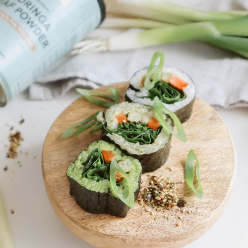 Veganistische sushi met moringa